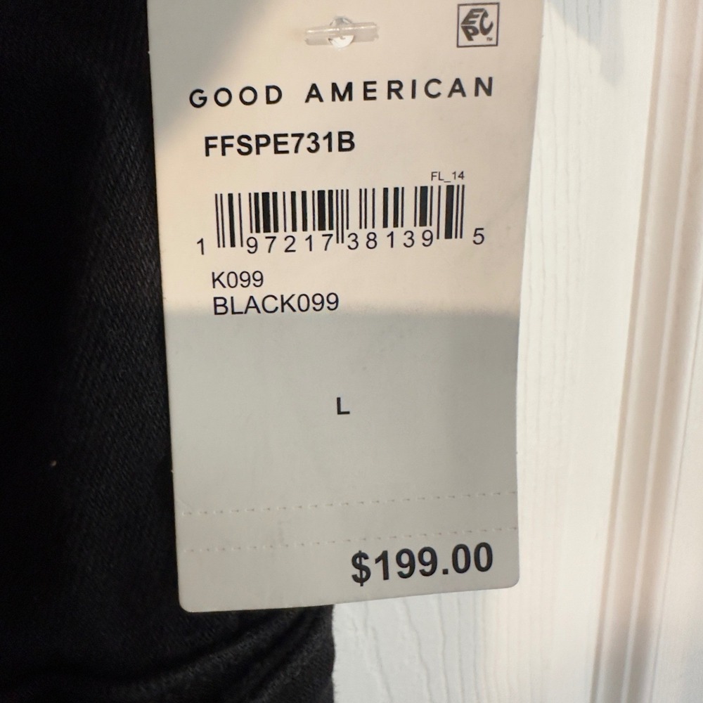 Good American Petite Fit For Success Jumpsuit Black Denim Jumpsuit FFSPE731B L - Picture 4 of 11